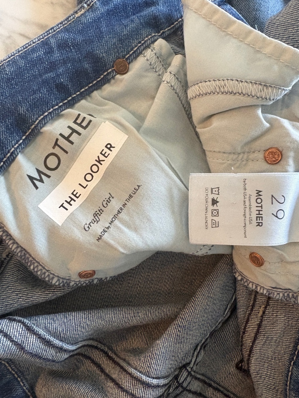 Mother Denim The Looker Graffiti Girl Stretch Denim 29 - Picture 5 of 13